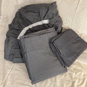 Charcoal Grey 100% Cotton Full Bed Sheet Set by Threshold